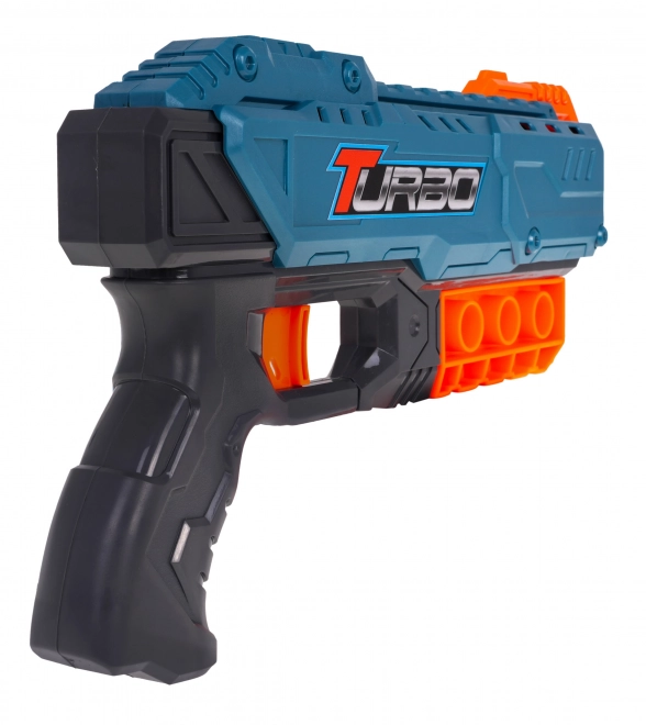 Kinder-Turbo-Pistole Blau mit Handmechanismus