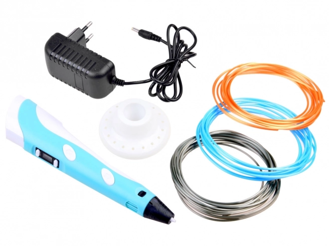 Magischer 3D-Stift mit Filamenten – Blau