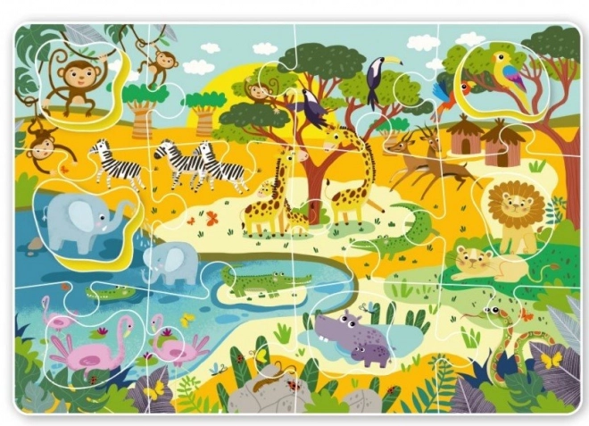Puzzle Afrikanische Tiere 18 Teile