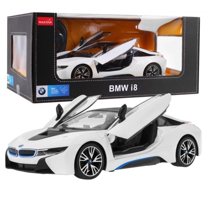 Ferngesteuertes BMW i8 Modell in Weiß von Rastar im Maßstab 1:14