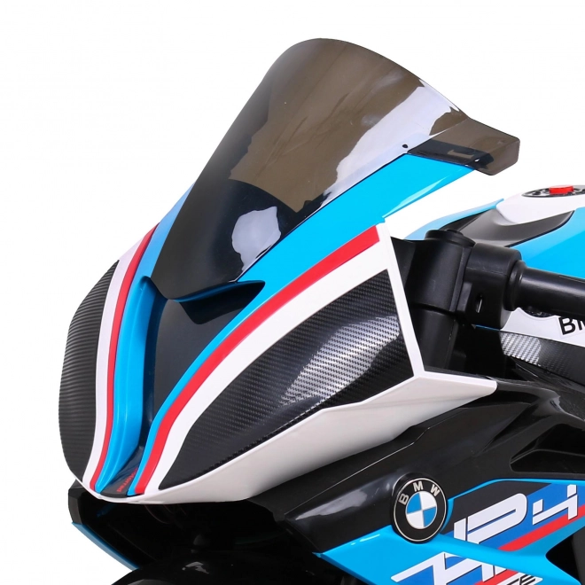 Kinder-Elektromotorrad BMW HP4 Blau + Stützräder + sanfter Start + EVA + MP3 LED