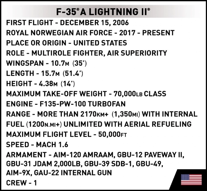 Armed Forces F-35A Lightning II Modellbausatz