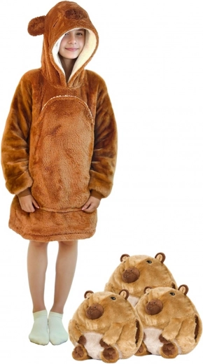 Große Tasche und Kapuze mit Tieröhrchen