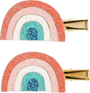 Haarspangen mit Regenbogenmotiv
