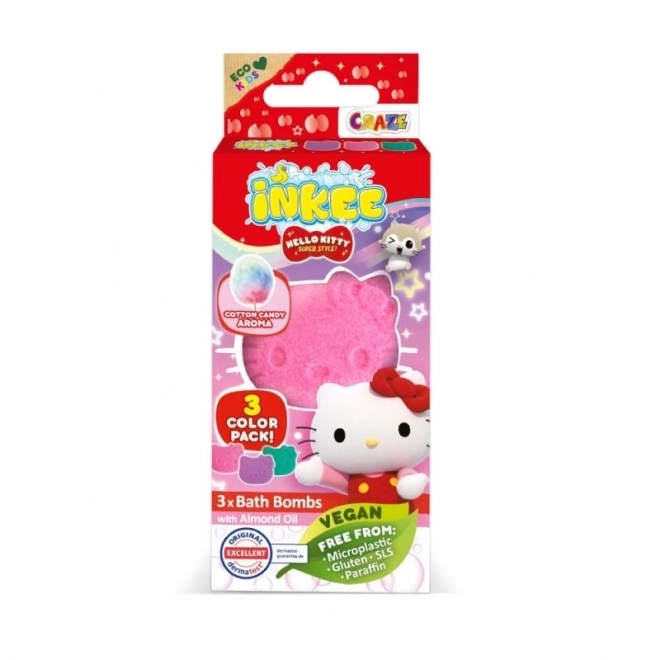 Inkee Badespaß-Set mit HELLO KITTY Badebomben