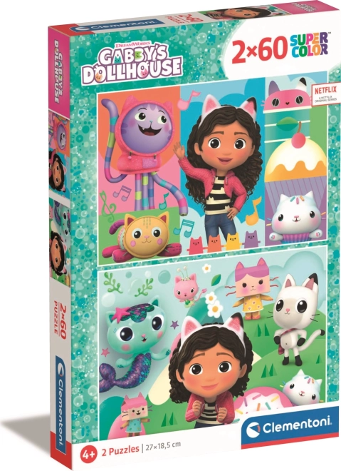 Puzzle 2×60 Teile Gabis zauberhaftes Häuschen