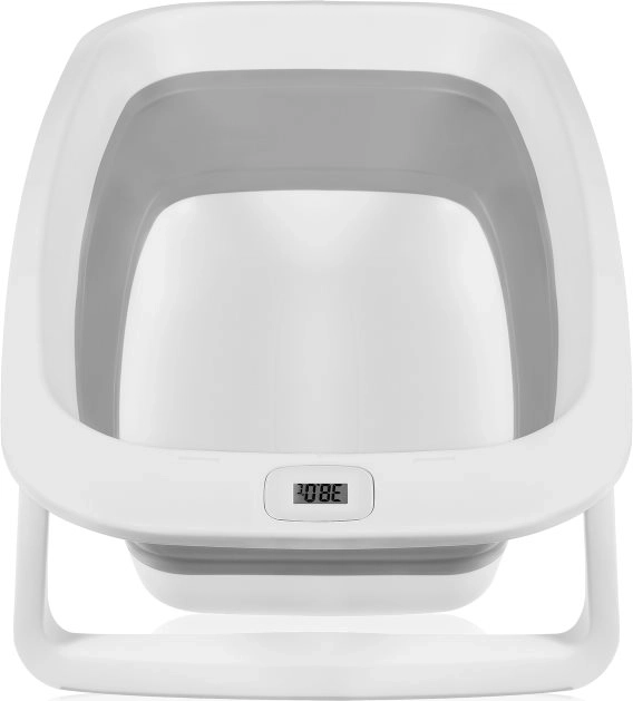 LIONelo Zusammenklappbare Babywanne Babybubble mit Thermometer und Liege Grau Taube