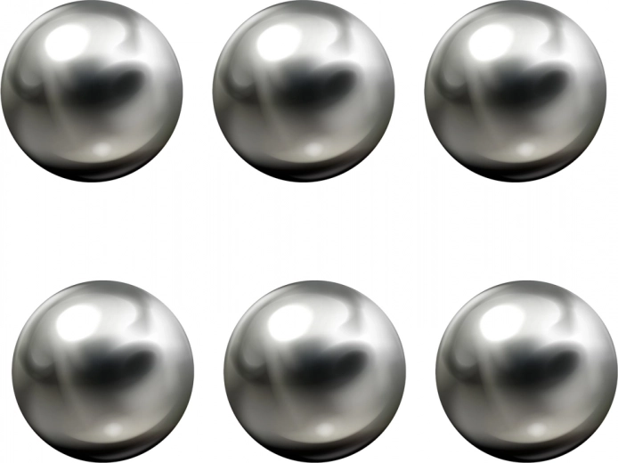 Komplettset mit 6 Metallkugeln