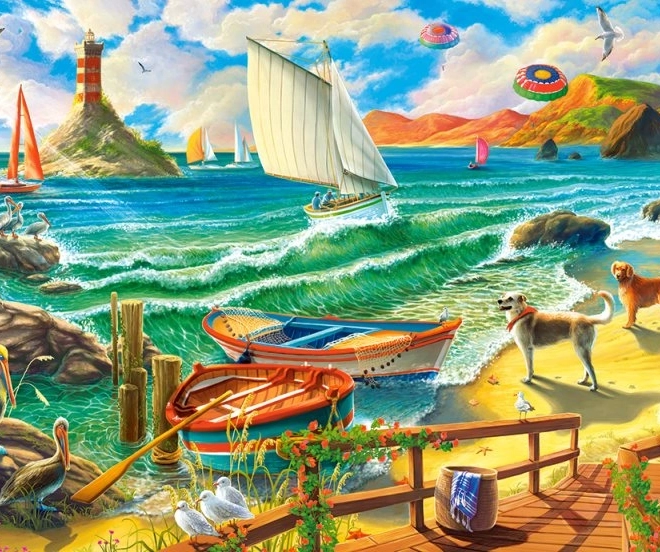 Puzzle 1000 Teile Wochenende am Meer