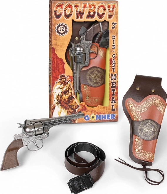 Cowboy-Set mit Revolver und Sheriff-Stern