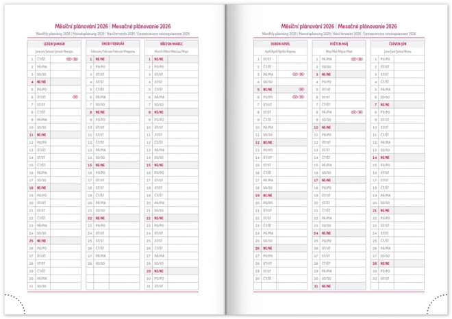 Notique Wochenkalender Aprint 2025 Schwarz