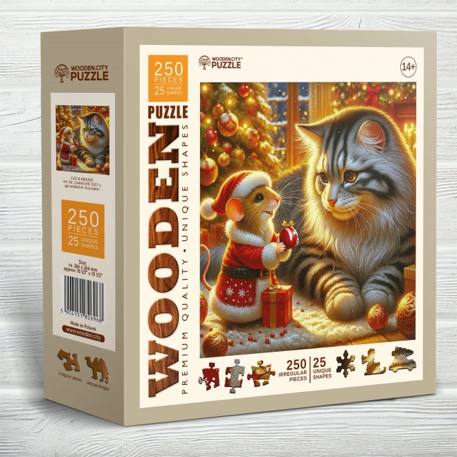 Holz Puzzle Katze und Maus 250 Teile
