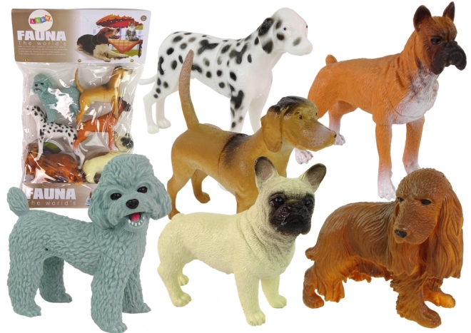 Set aus 6 Hundefiguren verschiedene Hunderassen