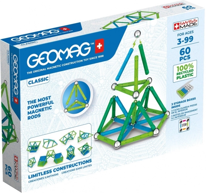 Geomag Classic Recycled Magnetische Bausteine 60-teiliges Set