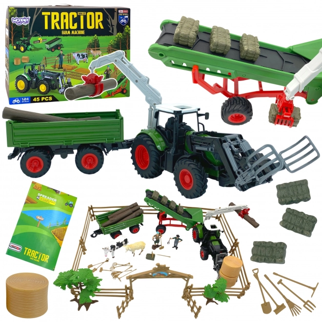 Woopie Bauernhof-Spielset mit Traktor und Anhänger