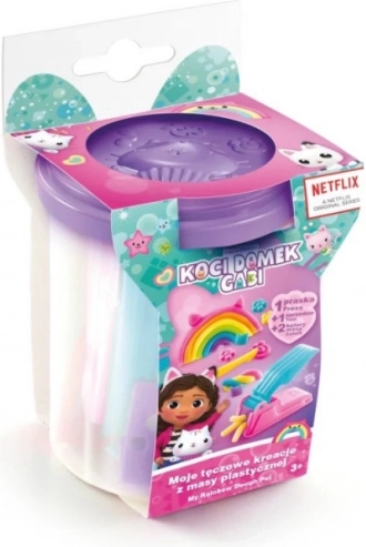 Set mit Knetmasse Gabis Katzenhaus Meine Regenbogenkreationen – lila Becher