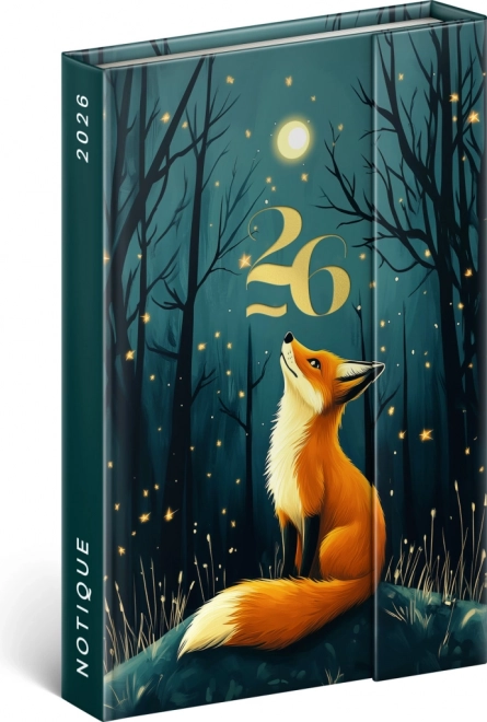 Notique Wochenplaner mit Magnetverschluss Fuchs 2026, 11 x 16 cm