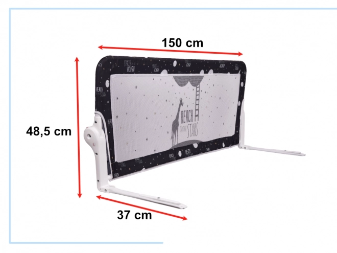 Schutzgitter für das Bett 150cm Schwarz