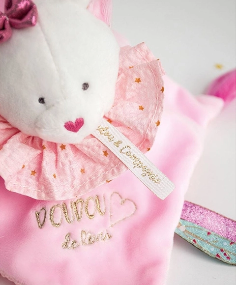 Doudou Geschenkset - Plüsch-Kuscheltier Rosa Katze