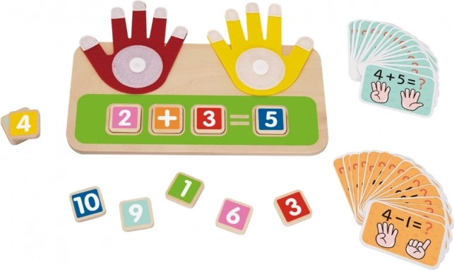Tooky Toy Holz Lernspielzeug zum Zählenlernen mit den Fingern