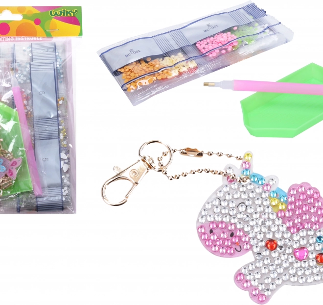 Kreativ-Set Schlüsselanhänger mit Diamantsteinen, 5 Stk