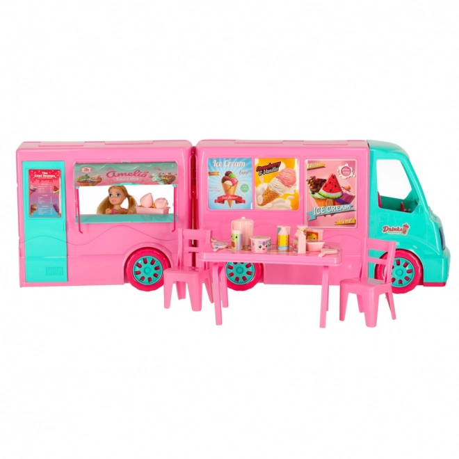 Puppen-Camper und Food-Truck Set