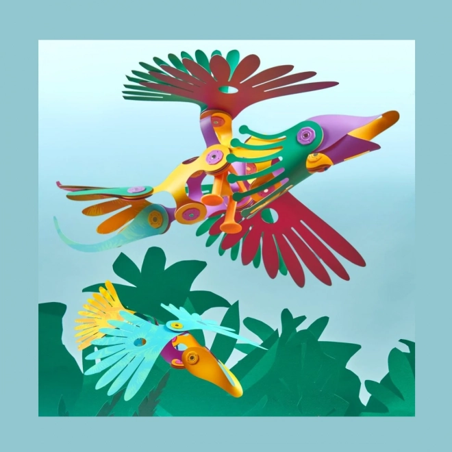 Magnetische Bausätze Clixo - Tropische Vögel - 22 Teile