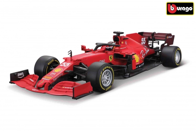 Ferrari Racing SF21 Modellauto 1:18 von Bburago - Carlos Sainz