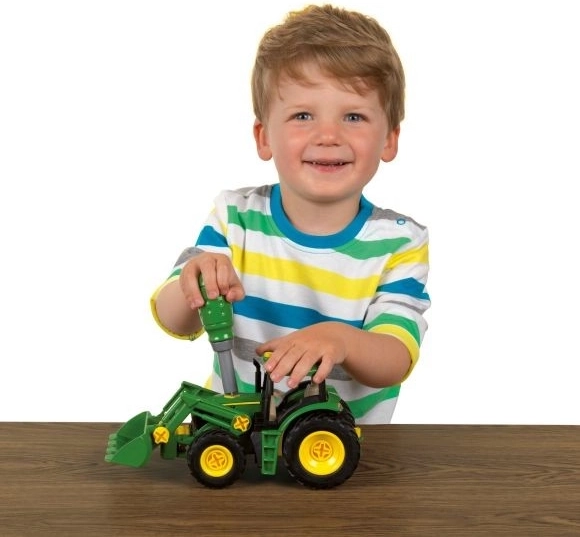 John Deere Traktor zum Zusammenbauen mit 2 Anhängern