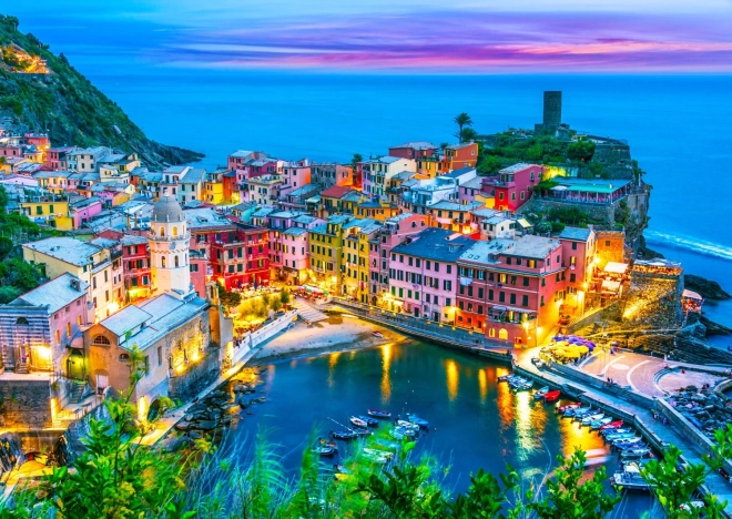 Enjoy Puzzle Vernazza bei Abenddämmerung, Cinque Terre, Italien – 1000 Teile