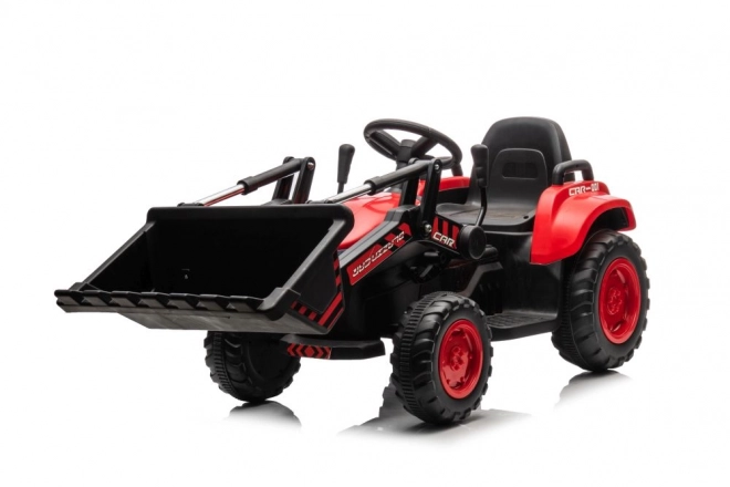 Kinderroter Traktor mit wiederaufladbarem Akku und Löffel