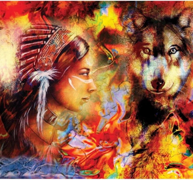 Puzzle Mädchen und Wolf 1500 Teile