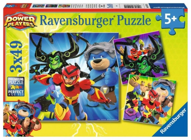 Ravensburger Kinderpuzzle Power Players 2D, 3x49 Teile