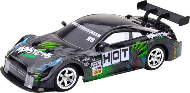 RC-Rennwagen für Drift schwarz-grün 30 km/h 1:16