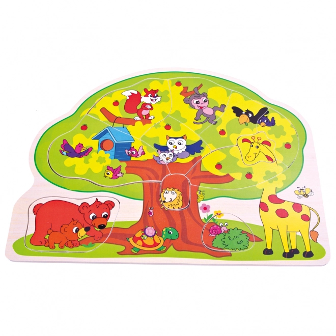 Bino Holzpuzzle Lustige Tiere