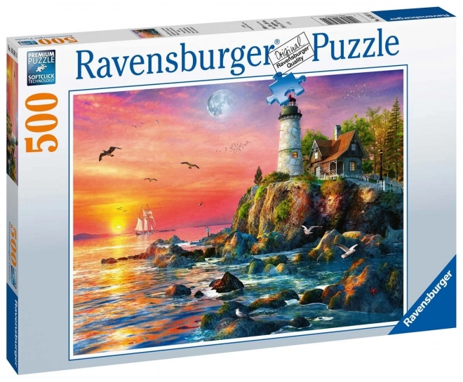 Ravensburger Puzzle Leuchtturm im Sonnenuntergang 500 Teile