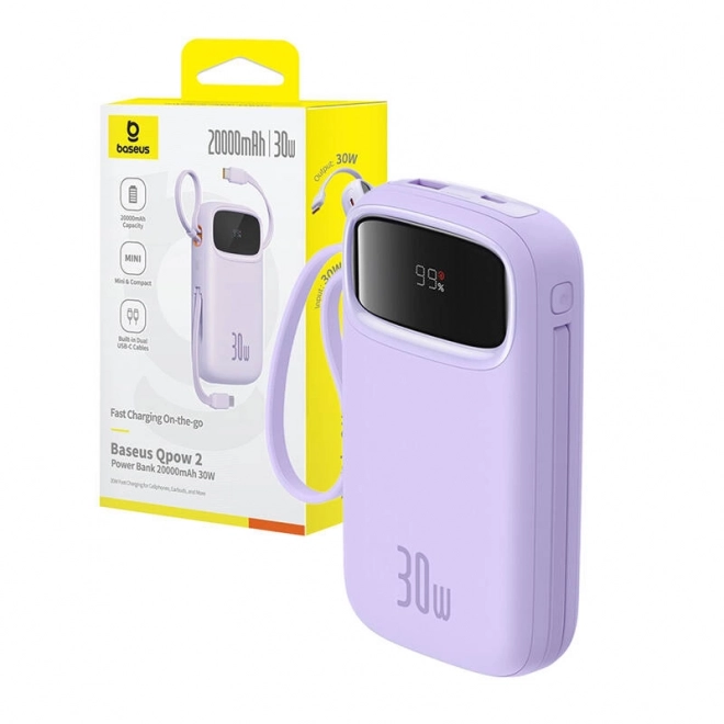 Baseus QPow tragbare Powerbank 20000mAh 30W lila