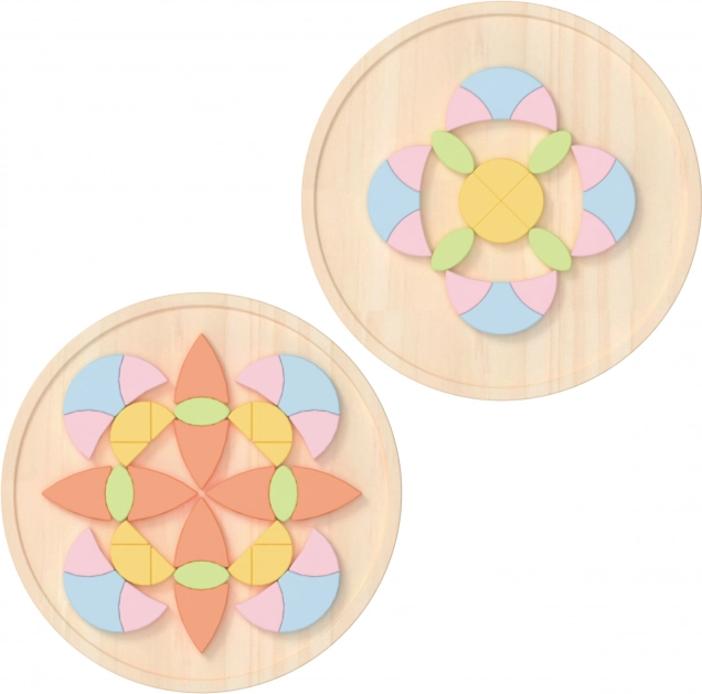 Pastellfarbene Mandala Montessori Mosaik Blumen