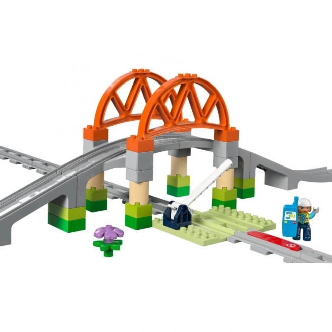 Lego Duplo Brücke und Eisenbahnschienen Erweiterungsset