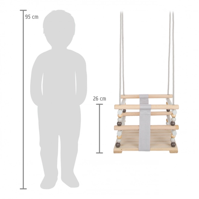 Skandinavische Holzschaukel mit Schutzrand