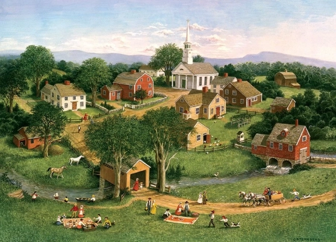 Puzzle Picknick an der Brücke 1000 Teile von Cobble Hill