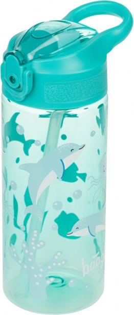 Tritan-Flasche mit Strohhalm Ozeandesign 500 ml