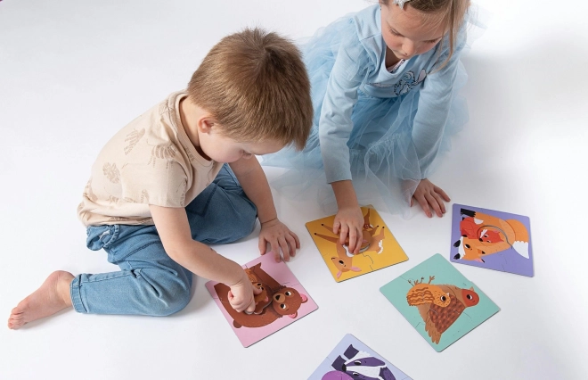 KukiKuk Großes Puzzle Tiere mit Jungen