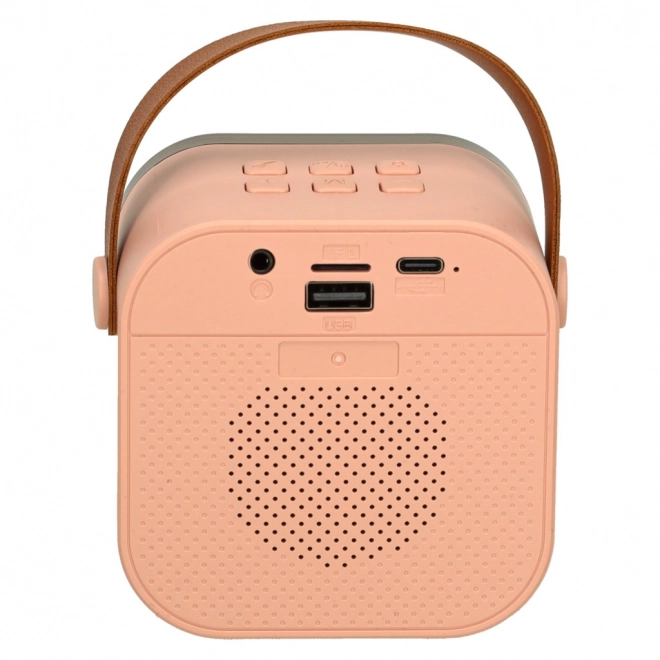 Karaokeset mit 2 Mikrofonen und tragbarem Bluetooth-Lautsprecher LED pink