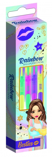 Regenbogen-Kugelschreiber im 4er-Pack