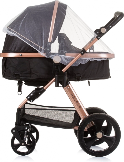 CHIPOLINO Kombinierter Kinderwagen HAVANA 2in1 Obsidian – Goldene