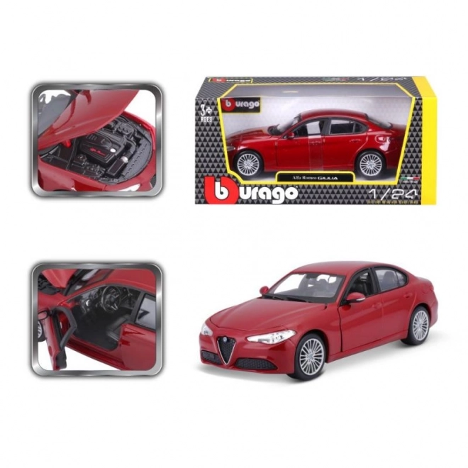 Alfa Romeo Giulia Modellauto Rot Metallic im Maßstab 1:24