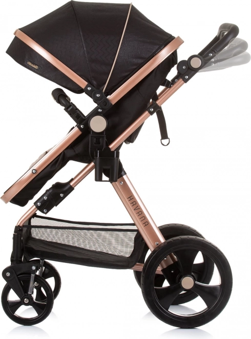 CHIPOLINO Kombinierter Kinderwagen HAVANA 2in1 Obsidian – Goldene
