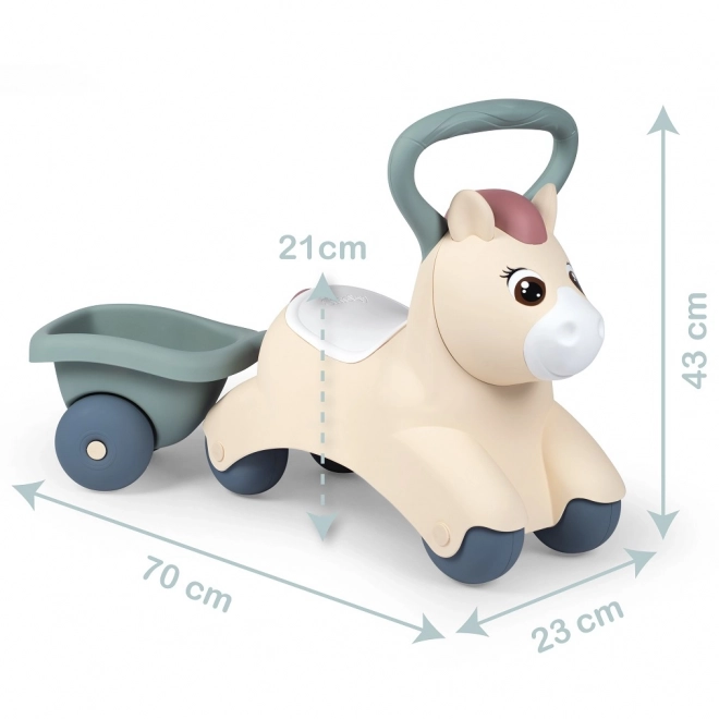 Ergonomisches Kinder-Laufrad Pony mit Anhänger