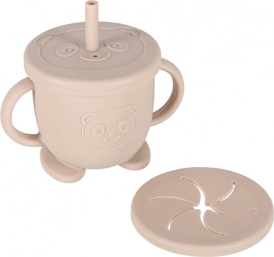 2-in-1-Becher: mit Strohhalm und für Snacks